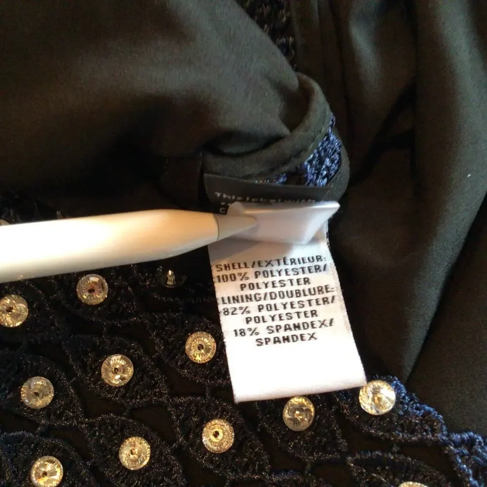 Diane von Furstenberg Women's Crystal Skirt Mini/Navy Blue Sz 2